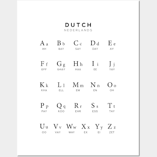 Dutch Alphabet Language Learning Chart, White Posters and Art